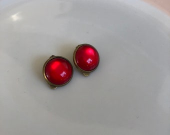 Earrings bronze red