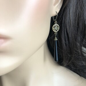 längliche Ohrringe bronze schwarz