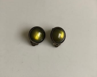 Ear clips bronze olive green