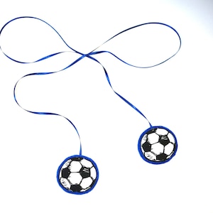 Pendentif ballons de football cône d'école, ruban ballons de football cône d'école bleu roi