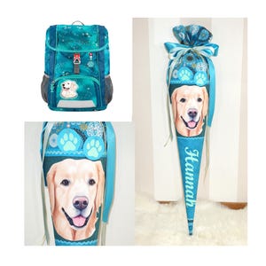 Personalized dog school cone; Fabric school cone for Golden Retrievers