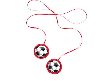 Football pendants for school cone, football ribbon for school cone (red)