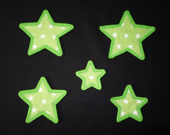 5 patch stars, light green