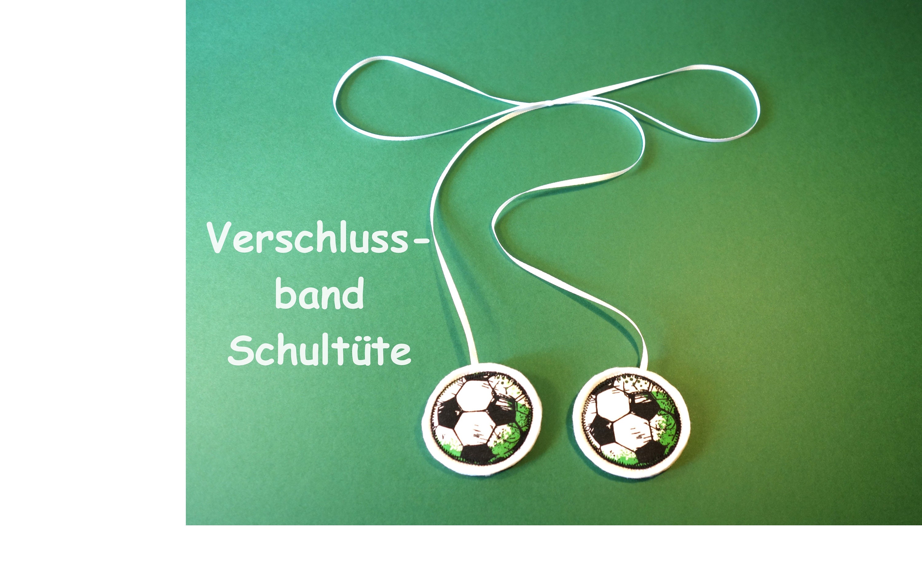 Pendant footballs school cone, tie ribbon footballs school cone green, white