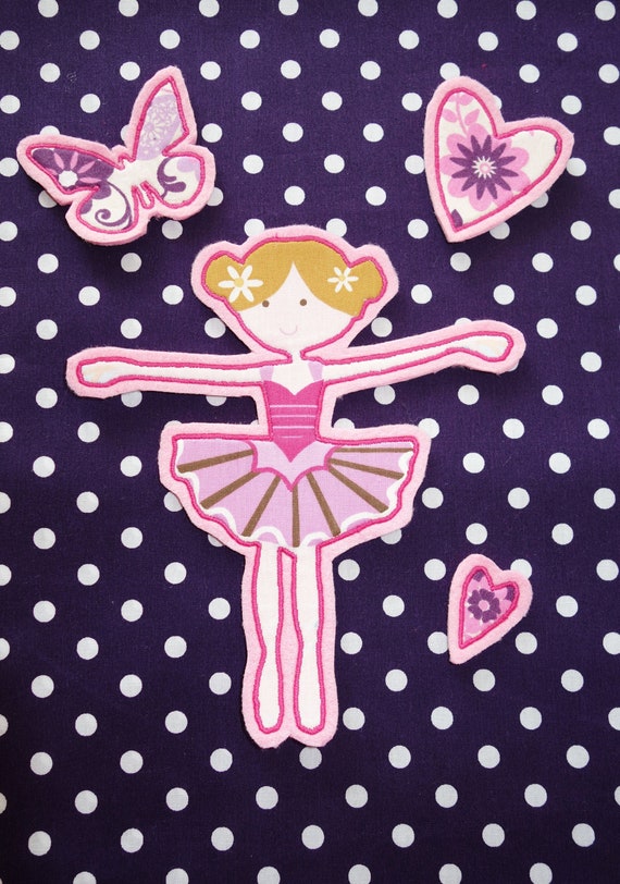 Aufnäher Ballerina XL 2 , Aufnäher Schultüte Set 39