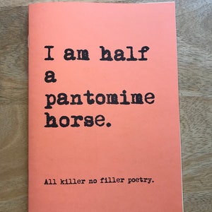 I am half a pantomime horse - All killer no filler poetry