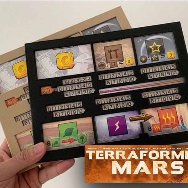 BEST Terraforming Mars Player Dashboard! Hero Item Display for Boardgame Similar to 7 Wonders, Glory to Rome, Mage Knight, Alien Artifacts