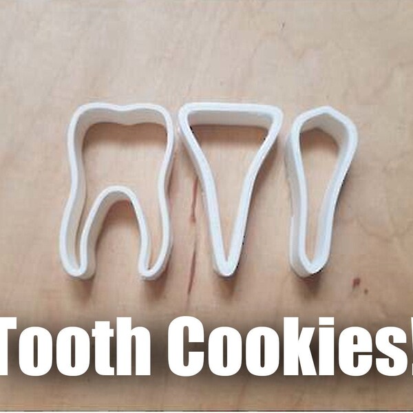 Molar, Incisor, Canine Teeth Cookie Cutters! Tip your Cap to Delicious Tooth Treats. Amalgam/Braces/Cavity/Crown/Dentistry/Dentist/Mouth!