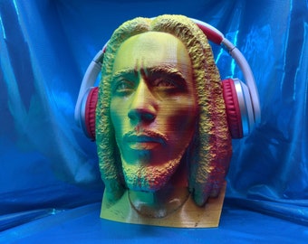 Bob Marley Headphone Stand! Red/Green/Yellow Fade Finish. Reggae artist like Desmond Dekker, Jimmy Cliff, Peter Tosh, Coxsone, Uhuru, Bunny!