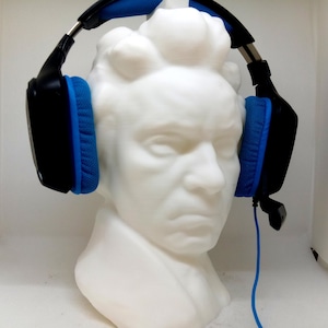 Soporte para auriculares Beethoven Porta auriculares Rack, como Mozart/Bach/Liszt Bust. Juego / Hip Hop / Beats Home Grabación / Productor, Piano / PC Gaming imagen 1