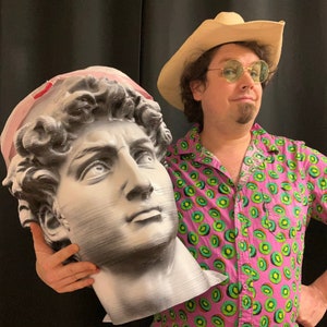 GIANT Michelangelo&#39;s David Wastebasket! &quot;Bust Bins&quot; 13 Gallon Trash Can, Great for Dorms, Creative Spaces/Studios. Bathroom Decor Dust Bins.