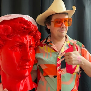 Poubelle rouge de Michel-Ange David - Déco maison et bureau inspirée de l&#39;histoire de l&#39;art géniale - Idée cadeau fantaisie