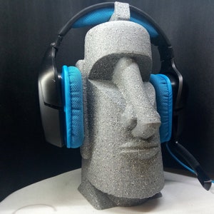 モアイ像のヘッドホンラック！イースター島の彫刻をモチーフにしたヘッドセットハンガー！太平洋/ポリネシア諸島をテーマにしたイヤホンスタンド！