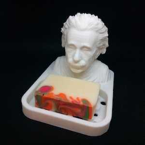 Einstein Soap Holder! Sleek, Trendy Physicist/Scientist 3d-Designed Dish! Mod Looks, Angular Vibe, Perfect Hip, Fresh Home Made Soapdishes.