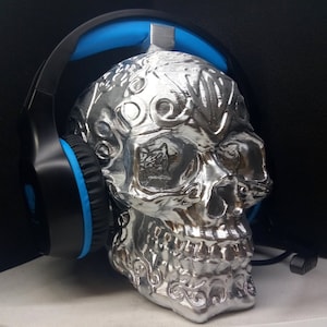 Celtic Skull Headphone Stand! Headset Hanger Rack, Druid Mythology, Scottish/Gothic Holder Stands. Game/Hip Hop/ Recording Music PC Gaming!