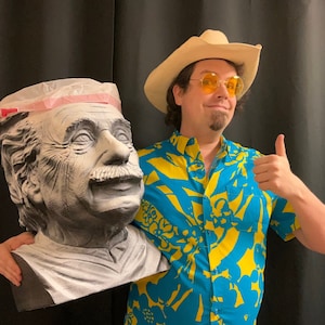 GIANT Einstein Wastebasket! &quot;Bust Bins&quot; 13 Gallon Trash Can, Great for Dorms, Creative Spaces/Studios/Science Lab. Bathroom Decor Dust Bins.