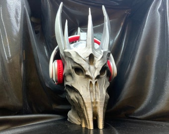 Fantasy Villain Headphone Stand! Dark Lord Headset Rack, like Gnome, Elf/Troll/Orc/Witch King Holder Stands. Game/Hip Hop/Music Ring Gaming!