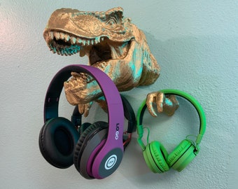 T-Rex Headphone Wall Hanger! Dinosaur Stand like Raptor/Stegosaurus/Apatosaur/Tyrannosaur Keys/Hat/Coat/Purse Hip Hop/Recording Music Gaming