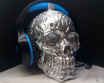 Celtic Skull Headphone Stand! Headset Hanger Rack, Druid Mythology, Scottish/Gothic Holder Stands. Game/Hip Hop/ Recording Music PC Gaming!