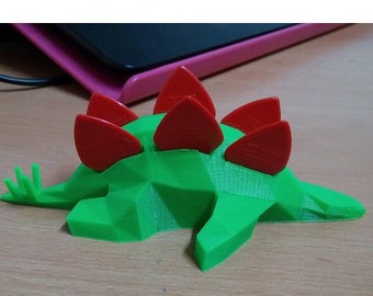 Sleepy Stegosaurus Guitar Pick Holder! Funny Dinosaur Plectrum Storage. Cute; 3d-Printed for Guitarist, Bassist, Mandolin Friends of Yours!