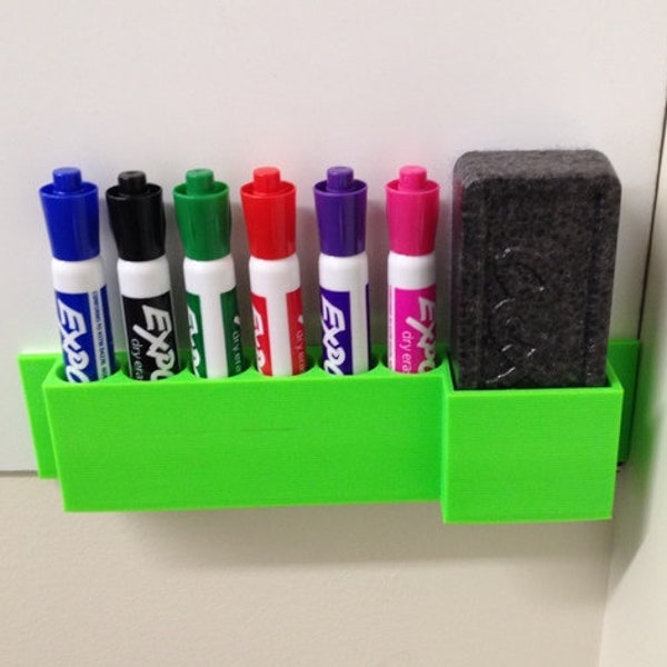 Magnetic Whiteboard-Mount for Dry Erase Markers! Choice of Screws or Magnets. Keep Eraser on Corkboard/Wall. 3d-Printed for Office/Meeting