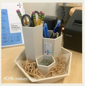 Groovy "Hexagons" Desk Organizer! Storage Holder, Organizer for Screwdrivers, Marking/Writing Instruments, Sticky Note, Scissors, Flash USB