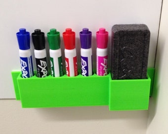 Magnetic Whiteboard-Mount for Dry Erase Markers! Choice of Screws or Magnets. Keep Eraser on Corkboard/Wall. 3d-Printed for Office/Meeting