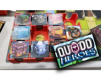 Quodd Heroes Game Organizer! Storage Solution for Tile-Based Game, Similar to Tsuro, Metro, Tantrix, Whistle Stop, Karuba, Akrotiri, Knizia!