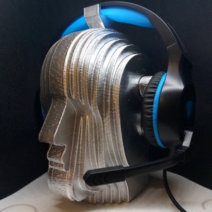 Art Deco Robot Headphone Stand! Headset Holder Rack, 1920&#39;s Nouveau Lalique Automaton Hanger. Game/Hip Hop/Beats Recording, Desk/PC Gaming!