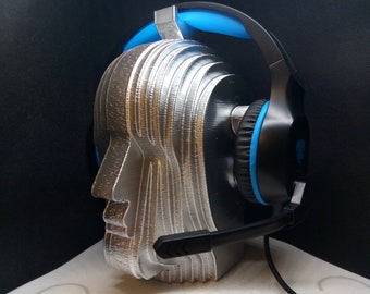 Art Deco Robot Headphone Stand! Headset Holder Rack, 1920's Nouveau Lalique Automaton Hanger. Game/Hip Hop/Beats Recording, Desk/PC Gaming!
