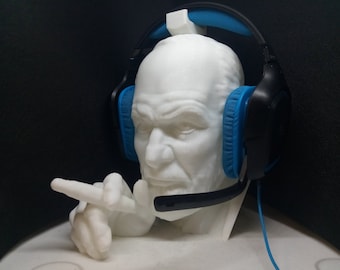 Sigmund Freud Headphone Stand! Headset Holder Rack, Psychologist like Rogers/JungBust. Game/Hip Hop/Beats Home Recording/Producer, PC Gaming