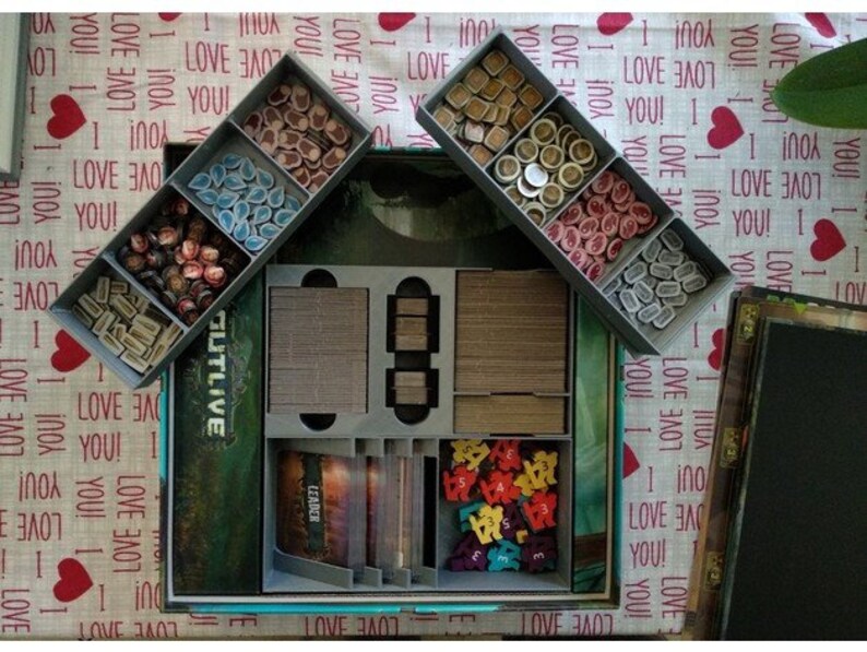 Outlive Board Game Box Organizer Posthuman Scythe Insert Storage for Tabletop Game Clank Dice Forge Castles of Burgundy Like Fallout