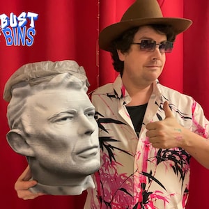 David Bowie Themed Wastebasket - Rock Icon Inspired Trash Can