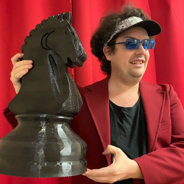 Giant Knight Chess Piece - Bobby Fischer's Dubrovnik Set-Inspired, Unique Hat Stand Decor