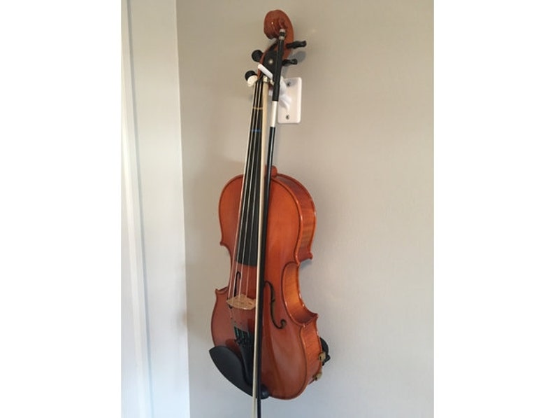 Tatuo 4-Piece Violin Wall Mount Hangers - Walnut Wood Viola Guitar Stand With Bow Holder
