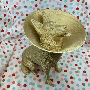 German Shepard Trinket Dish! &quot;Cone Recovery Collar&quot; Bowl for Jewelry, Storage, Wedding Rings, Catchall, Valentines Gift Gold/Artistic-Themed