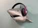 Great White Headphone Wall Hanger! Shark Stand like Bull/Hammerhead/Reef/Leopard/Mako/Nurse Keys/Hat/Coat/Purse Hip Hop/Record Music Gaming! 