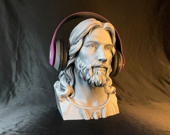 Michelangelo Jesus-Inspired Headphone Stand - Desk Organizer for Earmuffs, Hats & Audio Gear