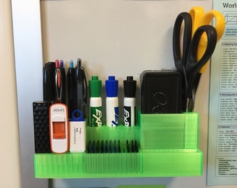 Magnetic Office Supply Organizer, Stick it on a File Cabinet! Hold Scissors Screwdrivers, Marking/Writing Instruments, Nib Pen, Sticky Note!