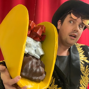 Giant Taco Prop for Selfies - Perfect for Taco Trucks, Mexican Restaurants & Events | Fun Fiesta Decor, Oversized Taco Fan Collectible