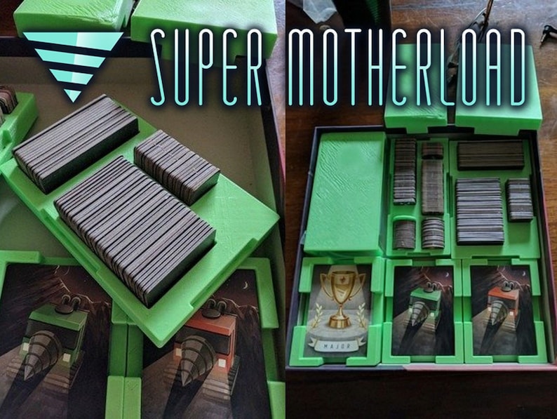 Super Motherload Organizer! Box Insert for Board Game, Similar to Warsaw, Steampunk Rally, Imperial shops Settlers, 51st State, Among the Stars!