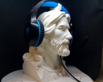 Jesus Christ Headphone Stand! Headset Hanger Rack, Son of God, Prince of Peace Holder. Game/Hip Hop/Beats Recording/Producer Music PC Gaming