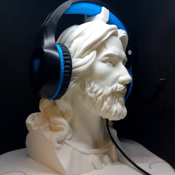 Jesus Christ Headphone Stand! Headset Hanger Rack, Son of God, Prince of Peace Holder. Game/Hip Hop/Beats Recording/Producer Music PC Gaming