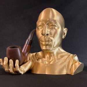 Gold Tupac Shakur Pipe Holder - Iconic Hip-Hop Legend Stand Decor