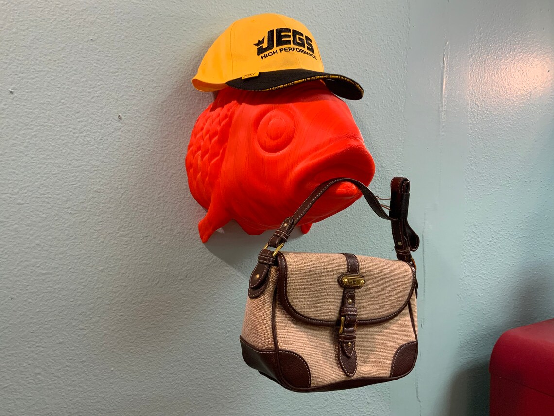 Image showcasing Goldfish Headphone Wall Hanger! Fish Stand Like Loach/pleco/minnow/carp ...