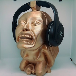 Soporte para auriculares Golden Idol Golden Head, estante para soporte de auriculares, busto de percha. Juego/Hip Hop/Beats Home Recording/Productor, Escritorio/PC Gaming imagen 3