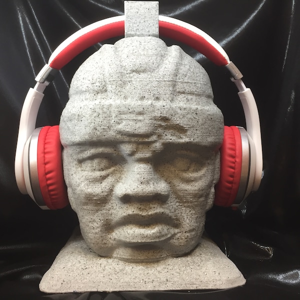 Olmec Statue Kopfhörerständer! Mittelamerika-Headset-Aufhänger. Wie Azteken / Maya / Zapoteken / Mixteken / Inka / Nahuatl / Jade / Puebla / Kopfhörerständer!
