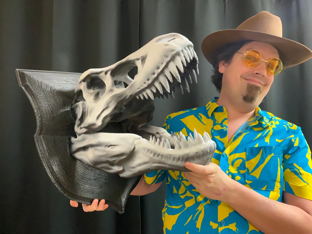 GIANT Trex Skull Wall Hanger HUGE Tyrannosaur Dinosaur Stand Like