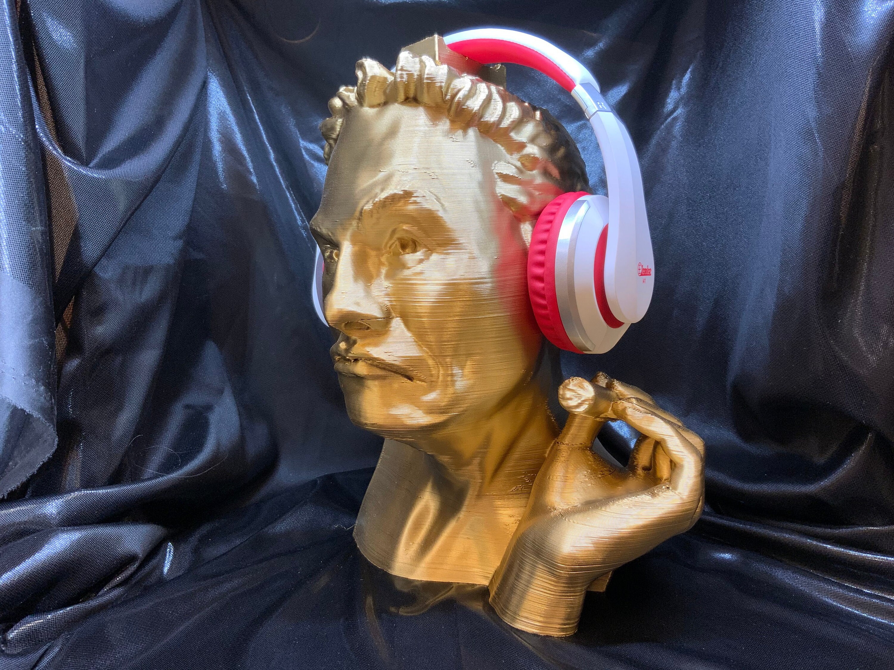 Electronics & Accessories Elon Musk Headphone Head 3D Printed Headphone Stand Bust Audio
