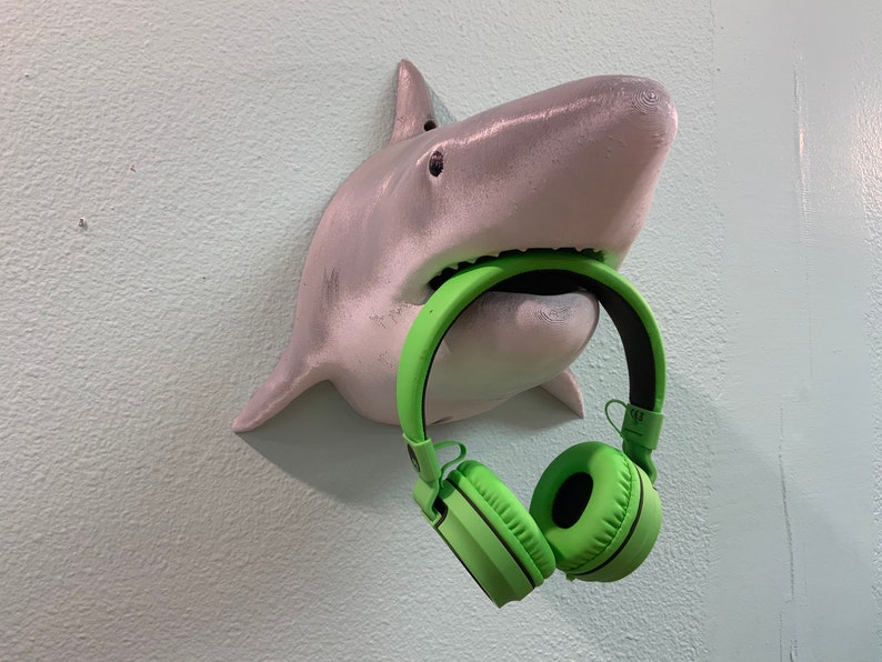 Great White Headphone Wall Hanger Shark Stand Like Etsy